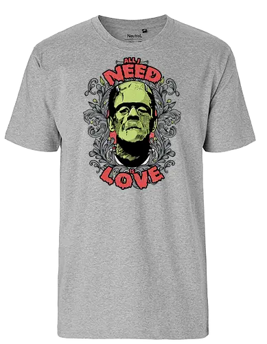 Watercolor Frankie Needs Love - frankenstein, frankensteins monster, mary shelley, monster - Fairtrade T-Shirt