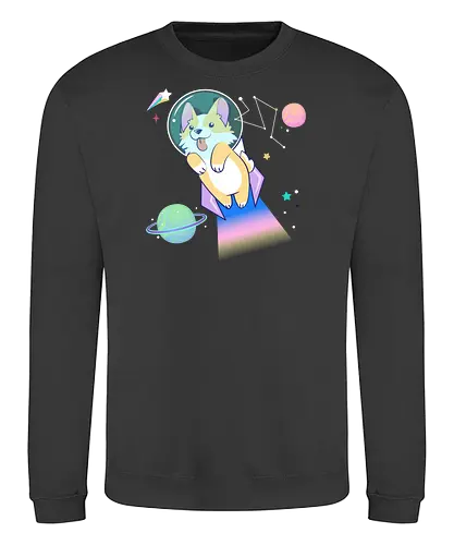 Space dog - space, dog, corgi, stars - Sweatshirt