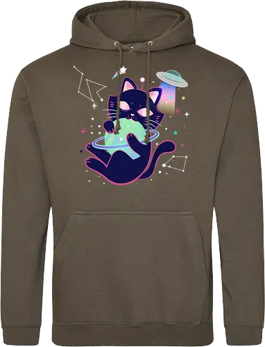 Space cat with planet ball