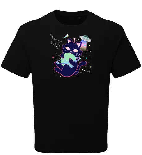 Space cat with planet ball