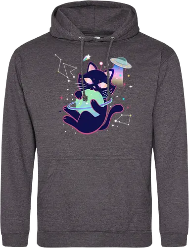 Space cat with planet ball