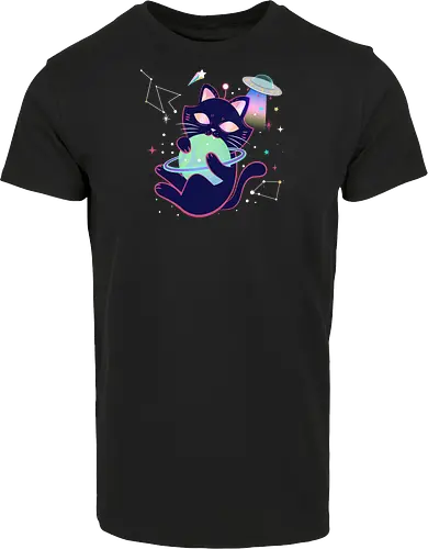 Space cat with planet ball