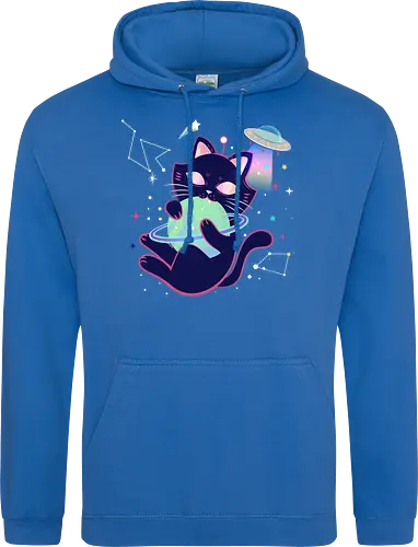 Space cat with planet ball