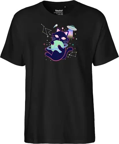 Space cat with planet ball