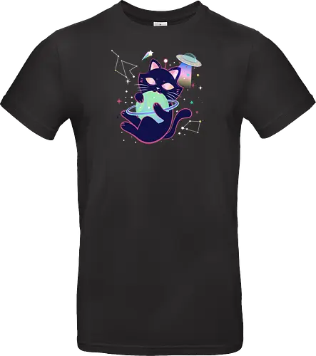 Space cat with planet ball