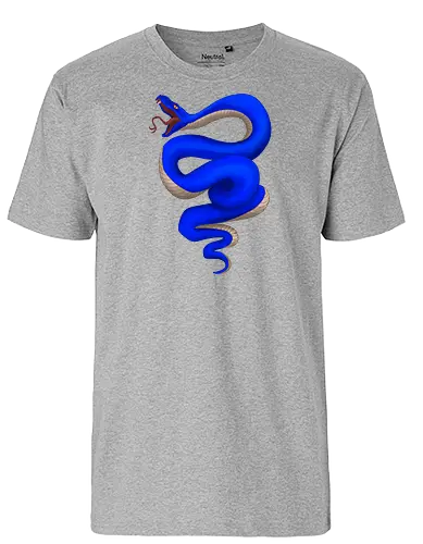 Blue Snake - snake, animal, blue - Fairtrade T-Shirt