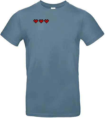 Three hearts - leben, life, gaming, pixel, hrts - Standard T-Shirt