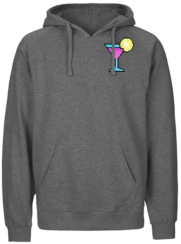 Pixel Cocktail - cocktail, martini, Glass - Fairtrade Hoodie