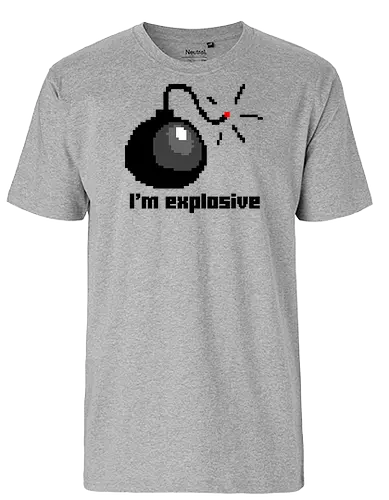 I am explosive - pixel, explosion, bomb, warning - Fairtrade T-Shirt