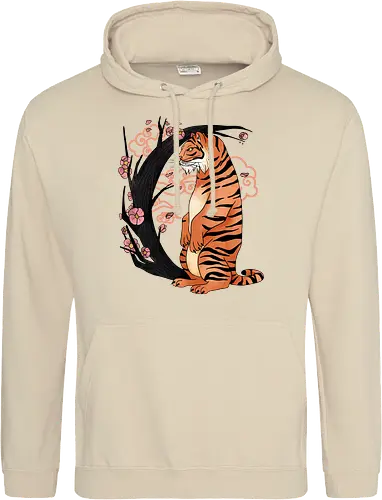Japanese Art Moon Tree Tiger