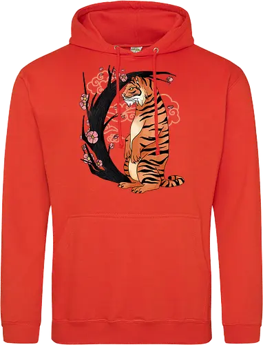 Japanese Art Moon Tree Tiger