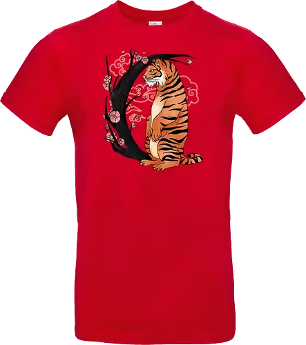 Japanese Art Moon Tree Tiger