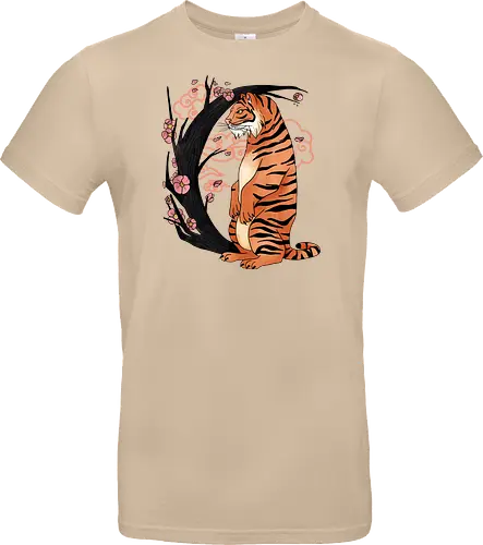 Japanese Art Moon Tree Tiger