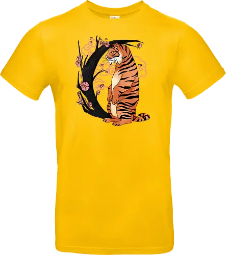Japanese Art Moon Tree Tiger