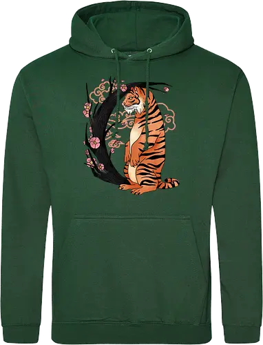 Japanese Art Moon Tree Tiger