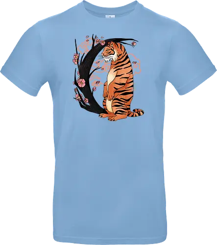 Japanese Art Moon Tree Tiger