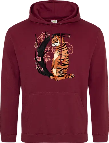 Japanese Art Moon Tree Tiger