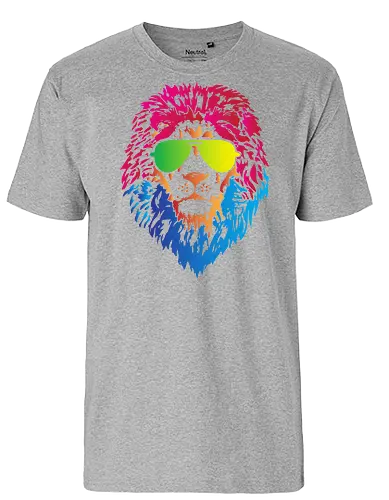 Colorful lion - lion, löwe, bunt, colorful - Fairtrade T-Shirt