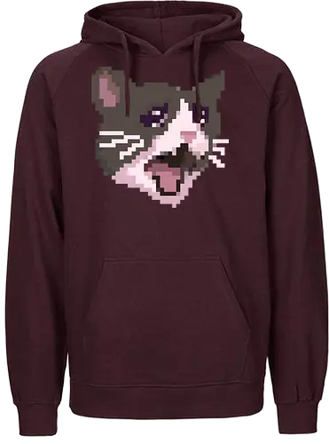 Pixel Angry Cat - pixel, meme, cat, katze - Fairtrade Hoodie