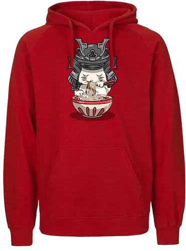 Cats Samurai Ramen - ramen, katze, cat, samurai - Fairtrade Hoodie
