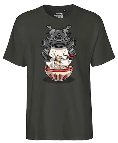 Cats Samurai Ramen - ramen, katze, cat, samurai - Fairtrade T-Shirt