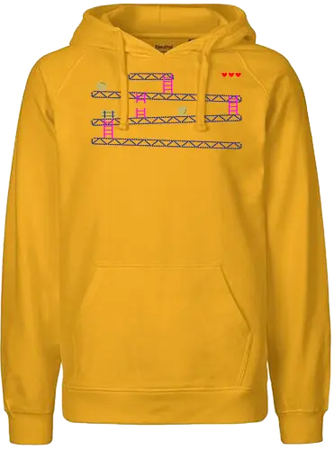 Retro Game - retro, pixel, gaming, kong - Fairtrade Hoodie