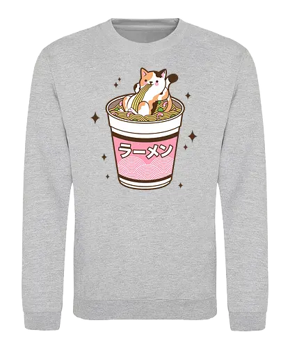 Just chillin in Ramen - ramen, cat, katze, cup noodles, cup ramen - Sweatshirt