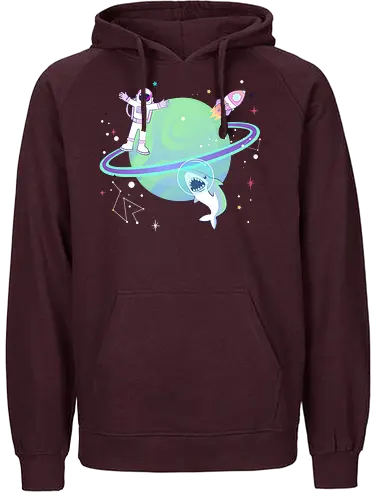 Around the world - ufo, Pastel, shark, astronaut - Fairtrade Hoodie