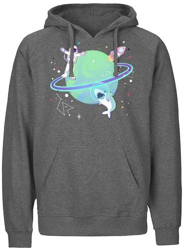Around the world - ufo, Pastel, shark, astronaut - Fairtrade Hoodie