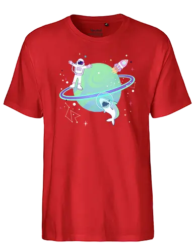 Around the world - ufo, Pastel, shark, astronaut - Fairtrade T-Shirt