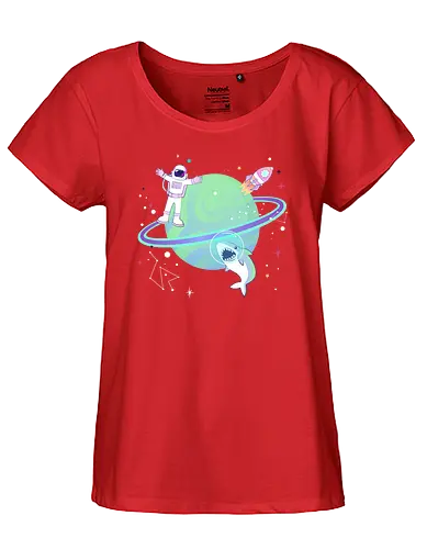 Around the world - ufo, Pastel, shark, astronaut - Fairtrade Girl Shirt