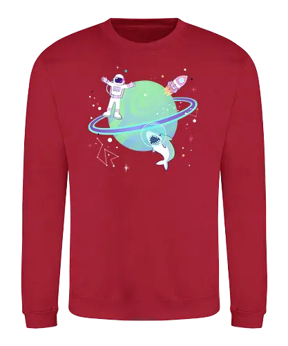 Around the world - ufo, Pastel, shark, astronaut - Sweatshirt