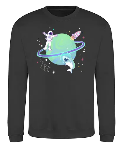 Around the world - ufo, Pastel, shark, astronaut - Sweatshirt