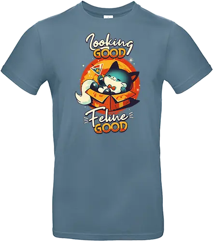 Feline Good - cat, katze, look good, feel good - Standard T-Shirt