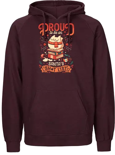 Proud Naughty Cat - christmas, cat, present, weihnachten - Fairtrade Hoodie