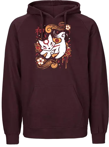 Floral Wolf Spirit - wolf, amaterasu, okami, mashup, lion - Fairtrade Hoodie