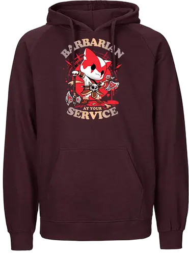Barbarian's Call - barbar, rpg, fantasy, pen and paper, cat, katze - Fairtrade Hoodie