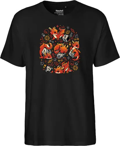 Tiny Dragon Dice - dragon, dice, würfel, pen and paper, rpg - Fairtrade T-Shirt