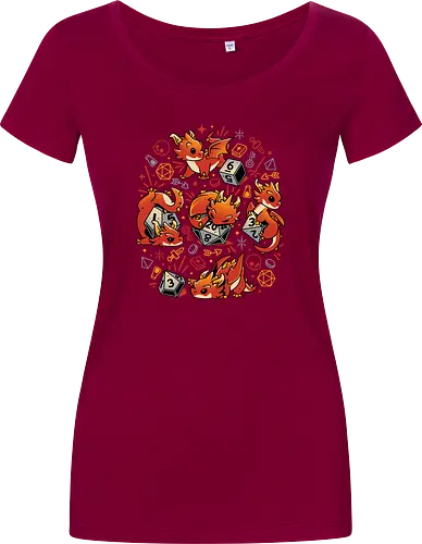 Tiny Dragon Dice - dragon, dice, würfel, pen and paper, rpg - Women T-Shirt