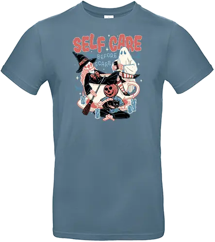 Self Care Scare Club - pumpkin, ghost, skull, halloween - Standard T-Shirt