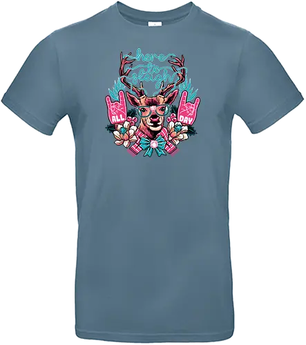 Here to Sleigh - weihnachten, sleigh, Santa, deer, Rentier - Standard T-Shirt