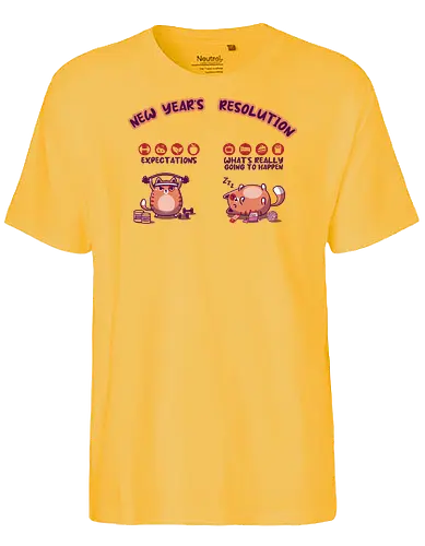New year's resolution - cat, Resolutions, fail, fitness - Fairtrade T-Shirt