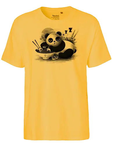 Ramen panda - panda, ramen, eggs, Bowl, sleepy, cute - Fairtrade T-Shirt