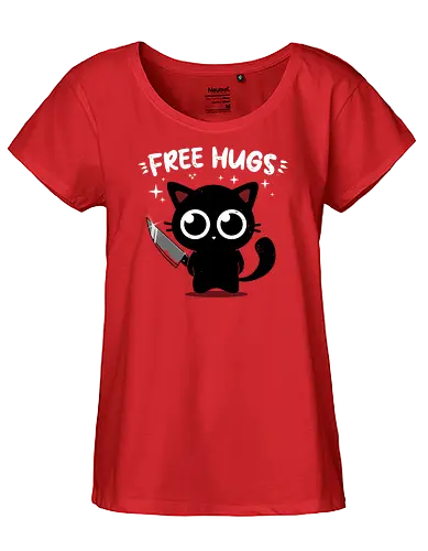 Free Kitty Hugs - cat, knife, Hugs, cuddle - Fairtrade Girl Shirt