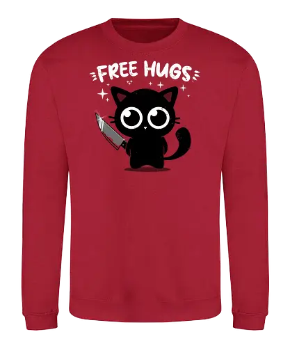 Free Kitty Hugs - cat, knife, Hugs, cuddle - Sweatshirt