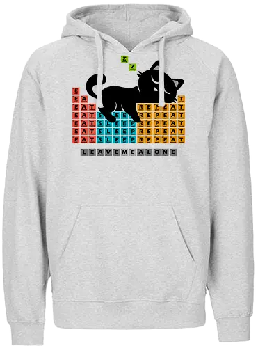 Cat Periodic Table - cat, sleep, t - Fairtrade Hoodie