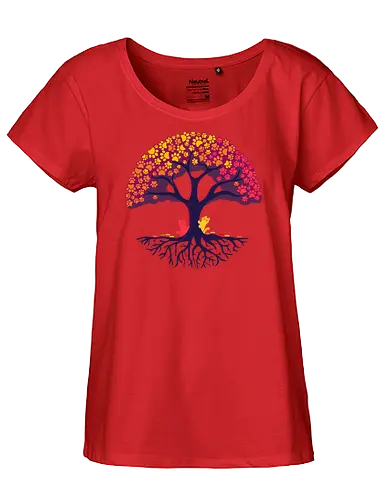 Pawtumn Tree - autumn, herbst, cat, cute, colorful - Fairtrade Girl Shirt