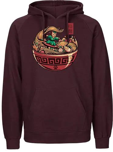 Ramen Surfing - ramen, cat, katze, Surfing - Fairtrade Hoodie