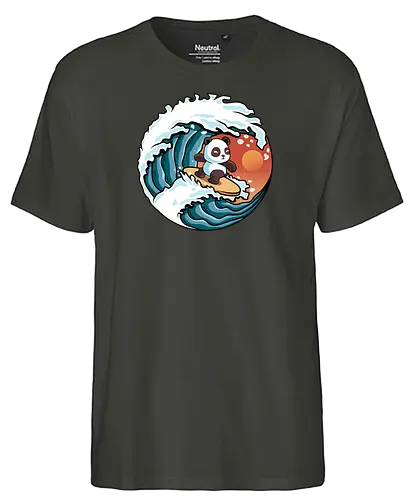 Surfing Panda - panda, Surfing, wave, welle - Fairtrade T-Shirt