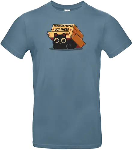 Too Many People - cat, box, anxiety - Standard T-Shirt